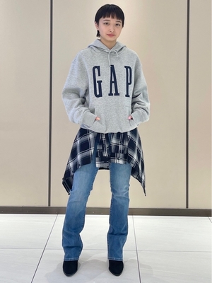 未使用品】DAP GAPロゴ プレイド パーカー プルオーバー ユニ