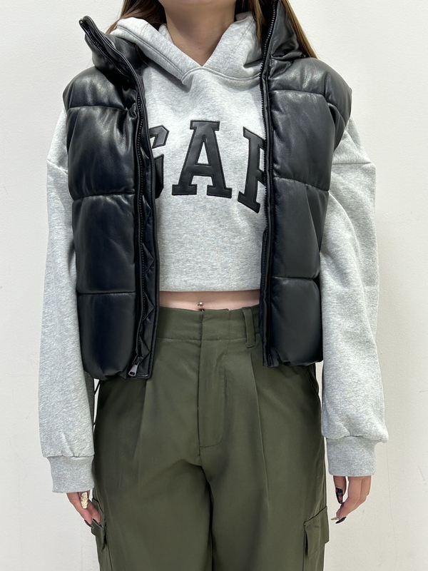 gap フェイクレザー ダウンベスト 楽天市場】【SALE／71%OFF】(W)フェイクレザー クロップド