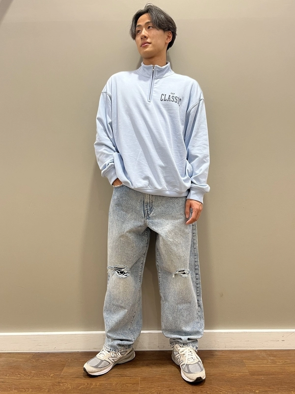 バックプリントがかわいい!ハーフジップ