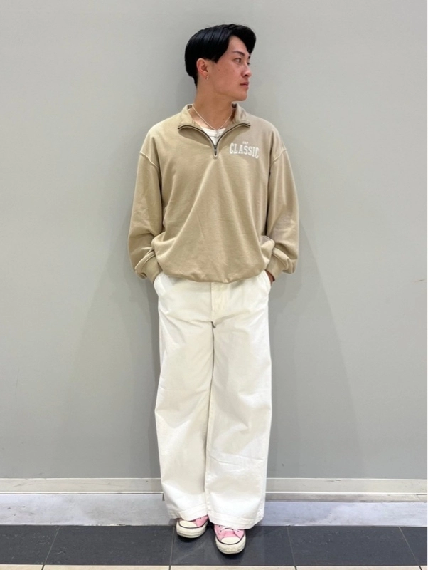 Malbon ハーフジップ スウェット ベージュ カートスタイル 春秋 美品☘️