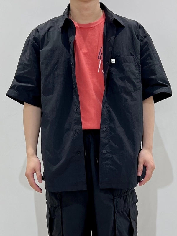 【ナイロン セットアップ風】ナイロンシャツ×ナイロンカーゴ1