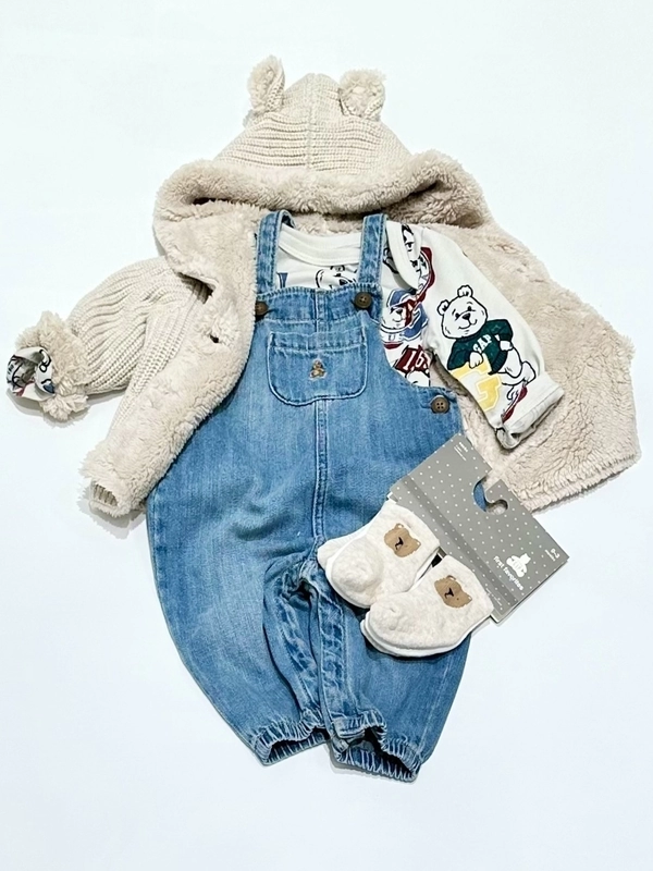 ミニー・マウス ミニー・マウス カーディガンとオーバーオールセット