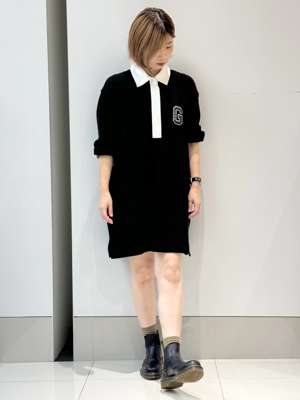 スポーティーMIXが可愛い♪*BALENCIAGA*ポロ ミニ ワンピース ワンピース】ポロミニワンピースのスタイリング | Gap公式