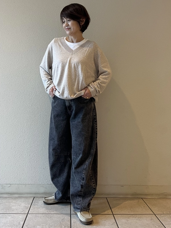カシミヤタッチセーター☆ホースシューデニム 秋コーデ♪