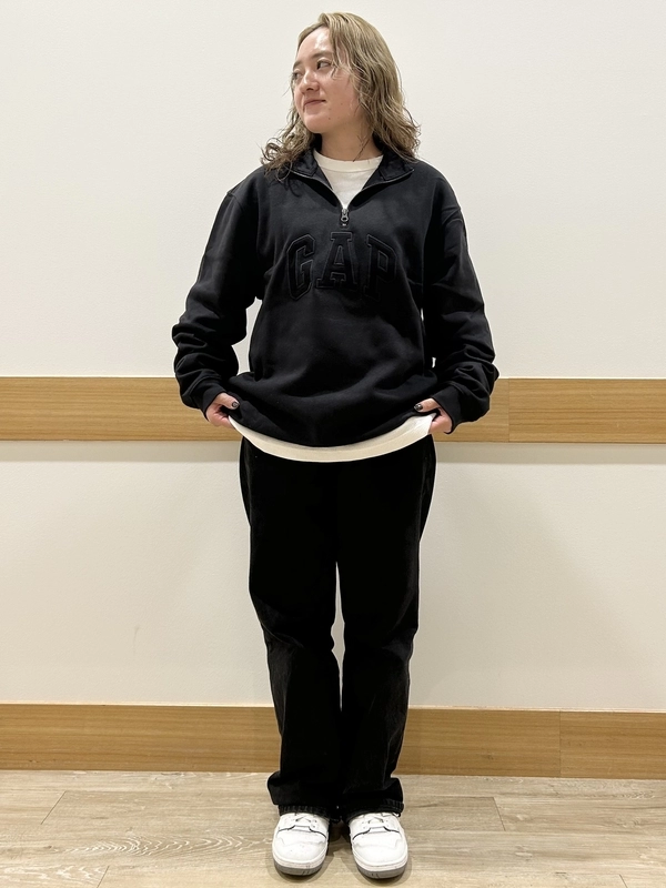 GAP セットアップ ハーフジップ スウェットパンツ Tシャツ ネイビー 紺色 Gap公式オンラインストア | リラックス GAPロゴ ハーフジップ