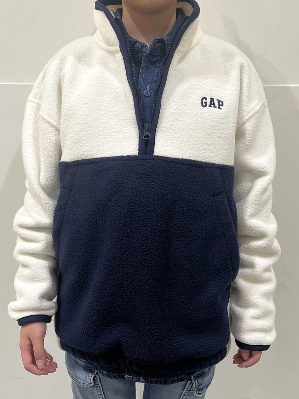 GAP フリースジャケット XS ホワイト/ブルー GAP ギャップ フリース 