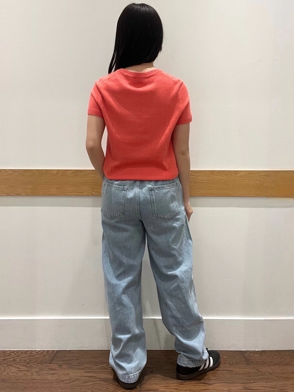カシミヤタッチミニTシャツ✖️バレルデニムコーデ#2