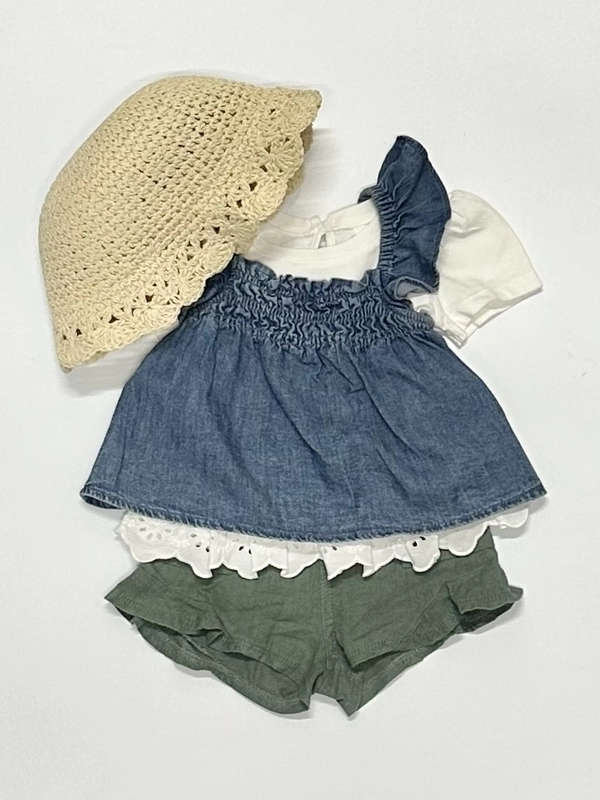 デニム✖️カーキの夏コーデ♡