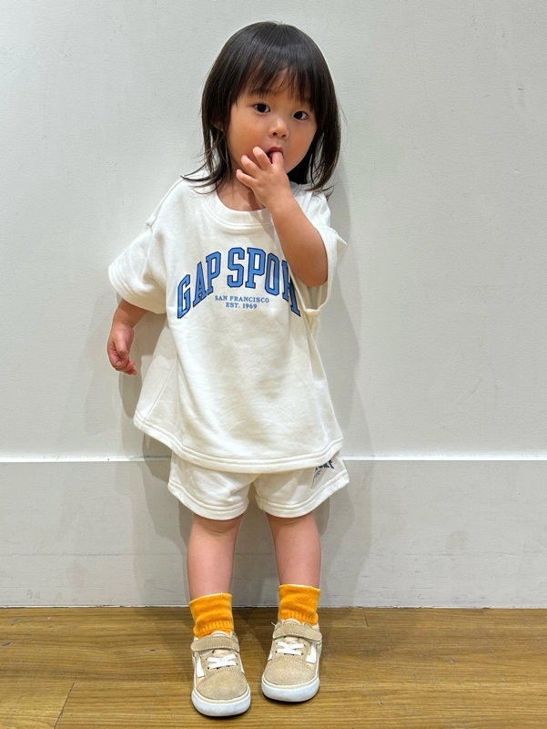 【リンクコーデ】半袖スウェットセットアップで親子お揃い