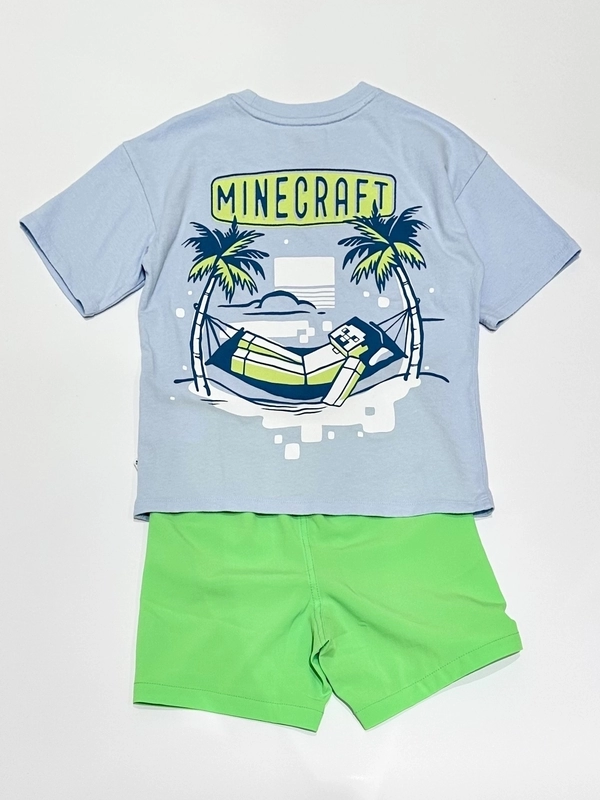 マイクラTシャツ×クイックドライショートパンツ