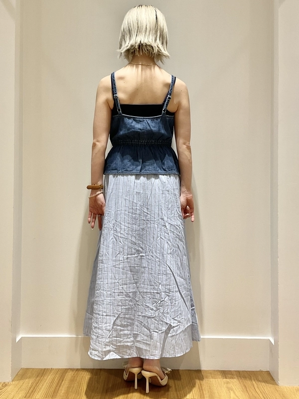 【SUKALA】リブデニムロングキャミソール　新品　訳アリ SUKALA】リブデニムロングキャミソール(XS・Sサイズ