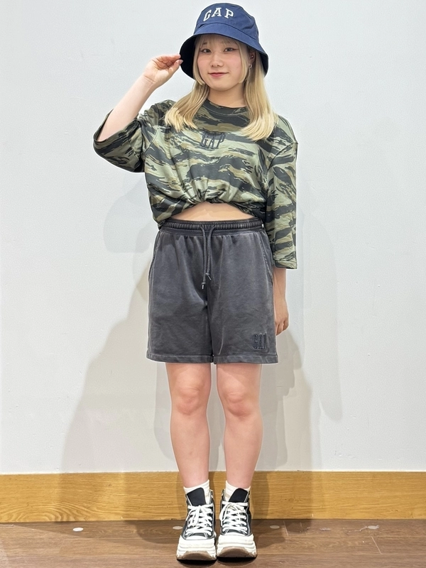 ⭐︎着画ありGAP 迷彩柄 カモ スウェット 短丈 L Gap公式オンラインストア