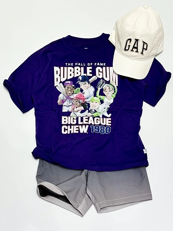 ベースボールグラフィックTシャツ×クイックドライショートパン