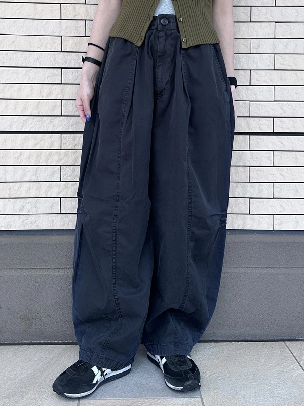 【大人気】ミッドライズツイルバレルパンツ