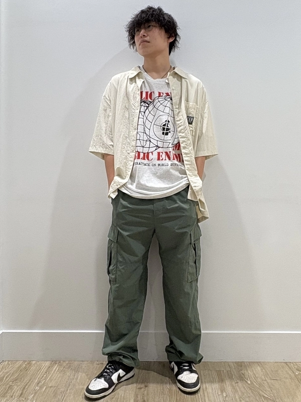 MUSIC TEEとナイロンシャツコーデ⭐︎
