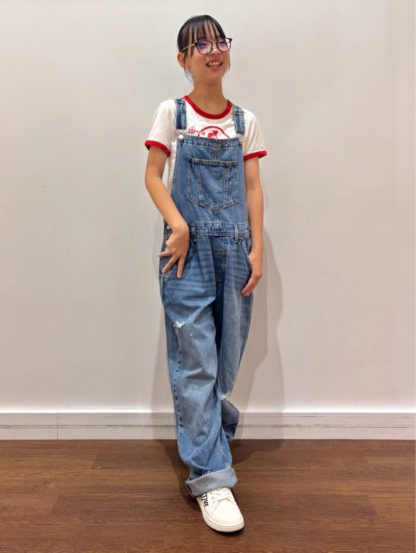 『人気のデニムサロペットdeちょっと大人夏コーデ』