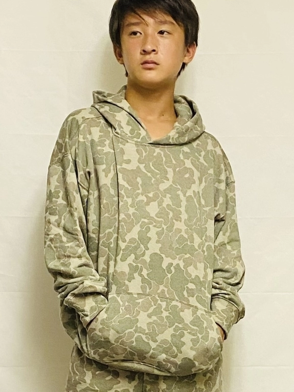 キッズ【迷彩パーカーセットアップ】ヴィンテージ風