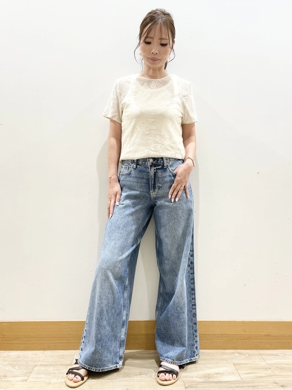 レースメッシュTシャツコーデ