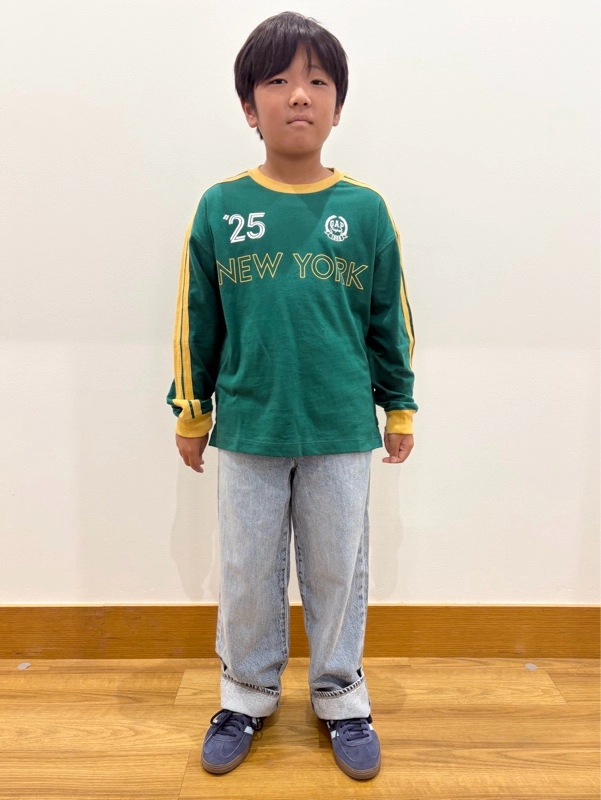 サッカージャージ×バギーデニム