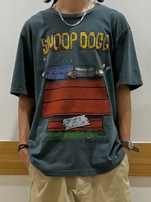 ASKYURSELF スヌープ・ドッグ クルーネックスウェットシャツ B系 ロックTシャツ Snoop Dogg スヌープ ドッグ サングラス カラー