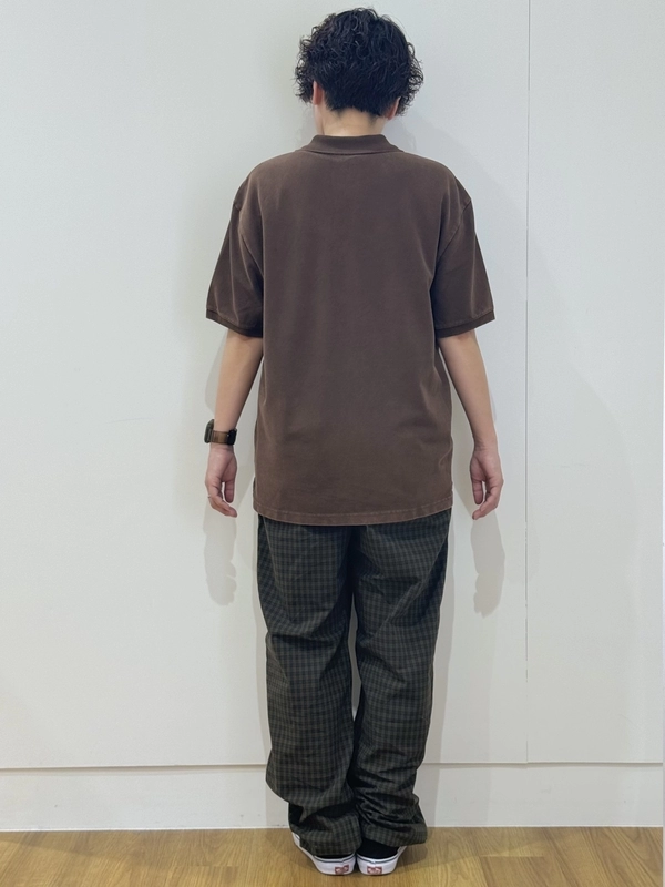 【ポロシャツ】ブラウンコーデ