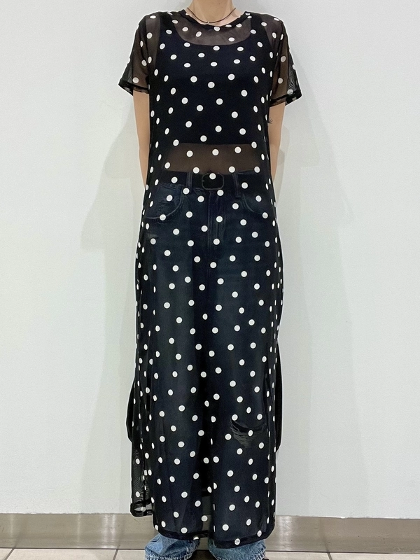 ワンピース mippi ドットメッシュマキシワンピースのスタイリング | Gap公式