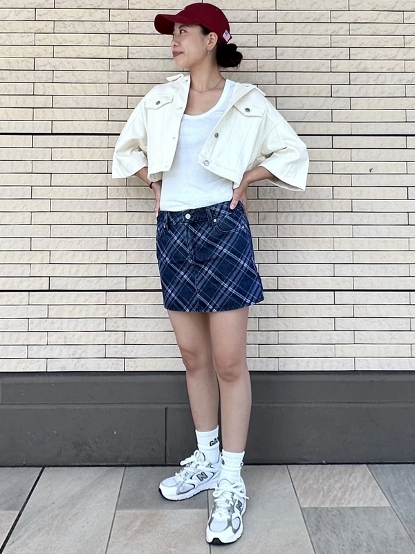 【オススメ】プレイドデニムミニスカート