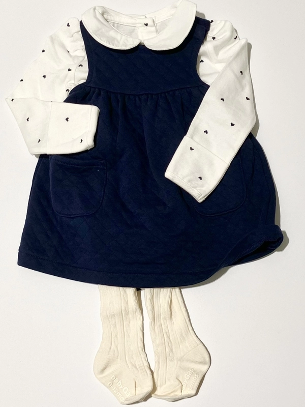 キルティングジャンパースカートセット➕ブラナンタイツの