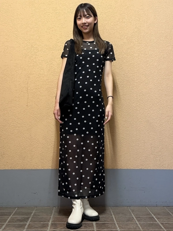 最新トレンドはGapから♡ドットメッシュワンピ