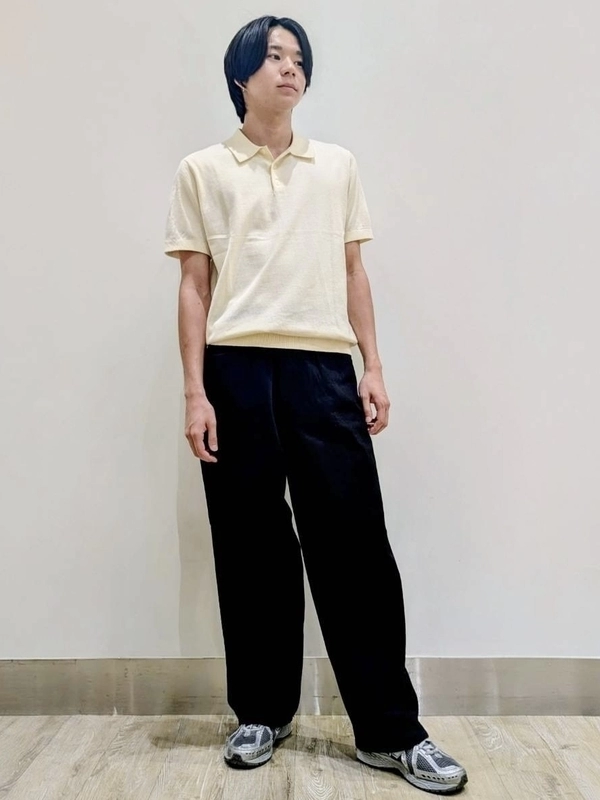 ニットポロ×スーパーバギーデニムでつくる“大人ゆるコントラス