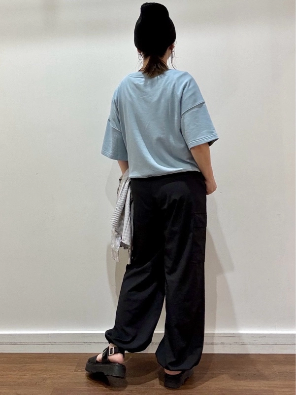 『GapロゴドローコードスウェットTシャツdeラフコーデ』