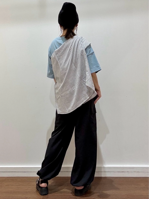『GapロゴドローコードスウェットTシャツdeラフコーデ』