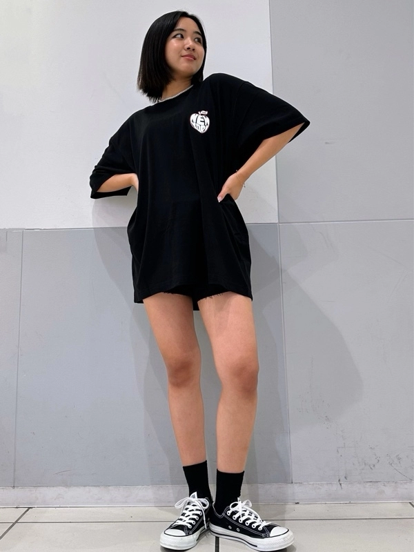 【オーバーTシャツワンピ風スタイル】