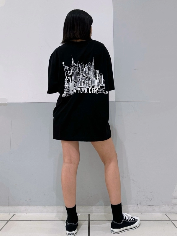 【オーバーTシャツワンピ風スタイル】