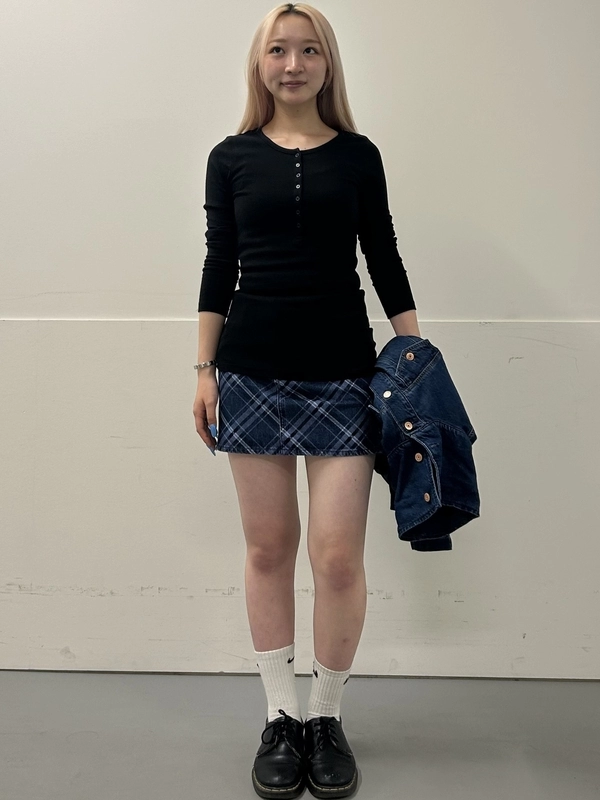 チェック柄スカート