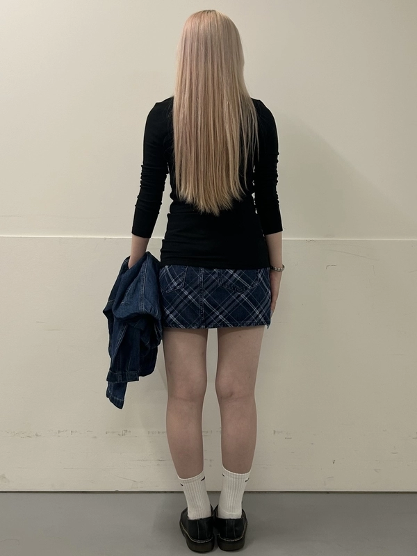 チェック柄スカート