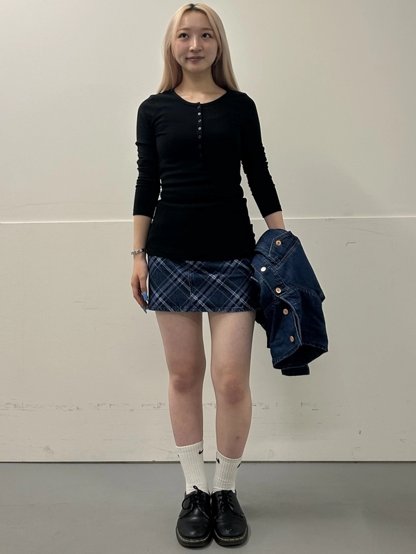 チェック柄スカート
