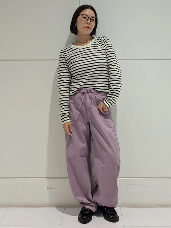 【定番】ボ―ダ―ロンＴ×パラシュートパンツ