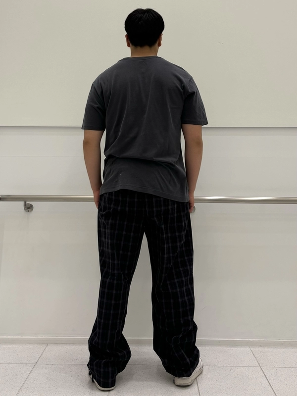 Musictee×チェック柄パンツ