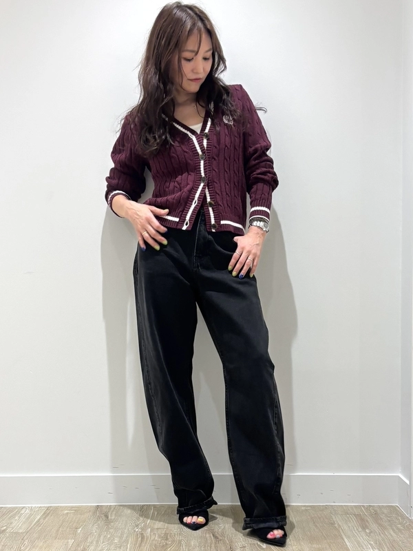 【カレッジ風で可愛い】クロップドロゴカーディガン