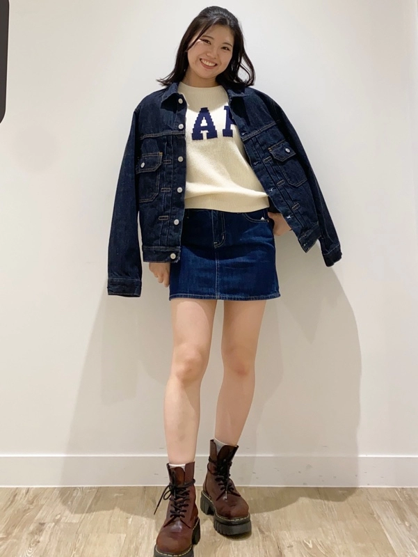 ミニ丈で可愛い♡デニムonデニム