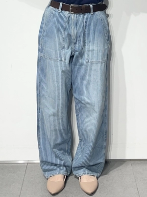 GAP ジーンズ ストライプバギー デニム メンズ　W32/L30 ストライプバギーデニム｜ギャップの通販｜&mall（アンドモール