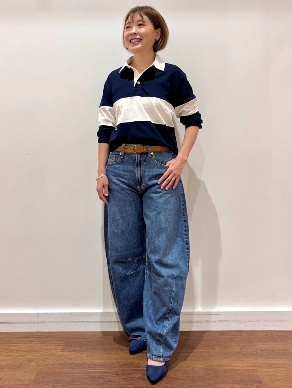 『ラガーシャツ&ホースシューデニムde大人カジュアルコーデ』