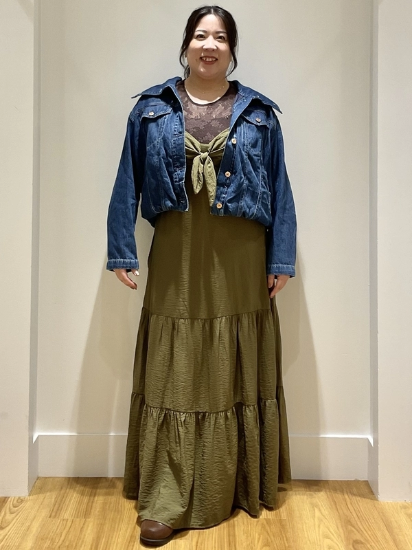 ドレスに羽織るなら、デニムバブルジャケット◎