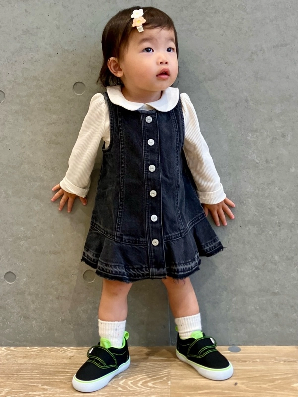 【ブラックデニムワンピース】