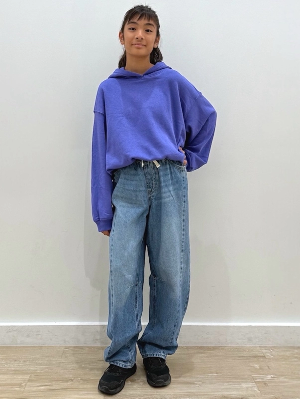 【New】バブルパーカー×バレルデニムコーデ