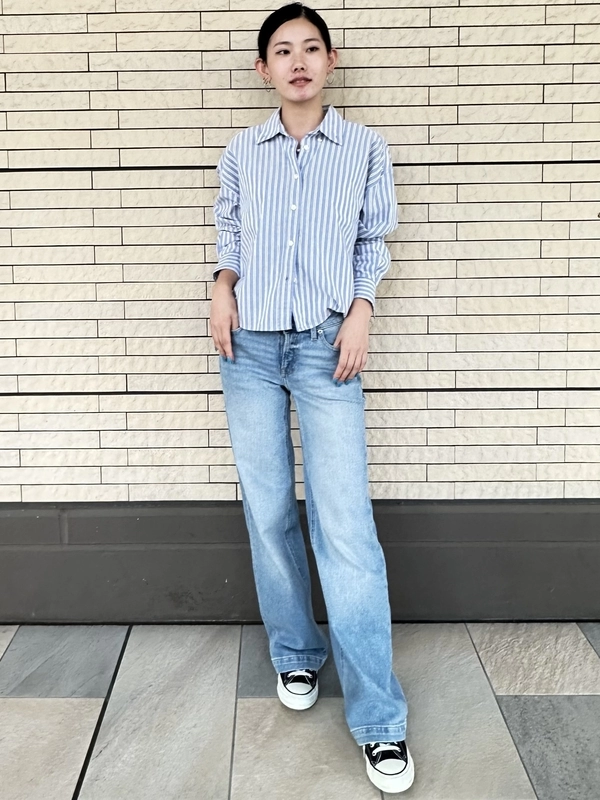 【オススメ】ストライドデニム×オックスフォークロップドシャツ