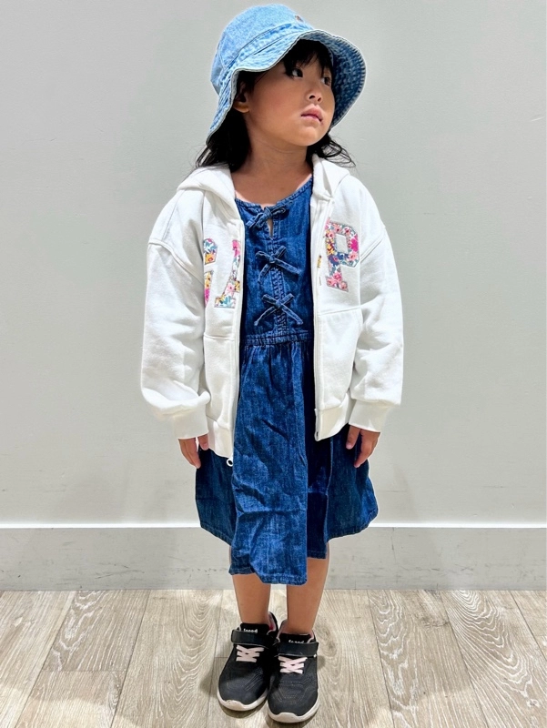 デニムパフスリーブワンピース