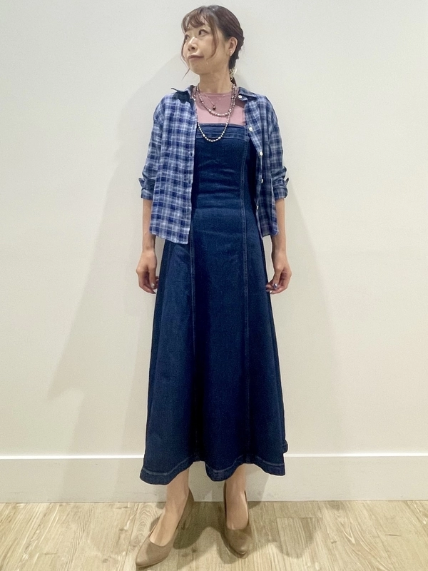 【美シルエット】デニムワンピース