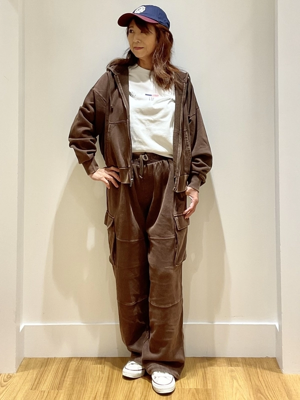 ゆるめシルエットが可愛い◎カーゴスウェットセットアップ